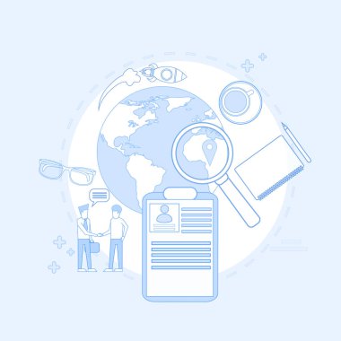 İşe Alım Büyüteç iş adamları iş aramaya devam