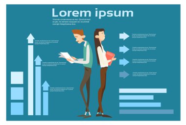 İş erkek ve kadın arka plan yukarı kağıt belge sözleşme mali grafik ok tutun