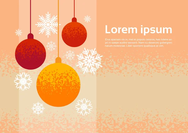 Ευτυχισμένο το νέο έτος διακόσμηση καλά Χριστούγεννα ευχετήρια κάρτα εορτασμό Banner — Διανυσματικό Αρχείο