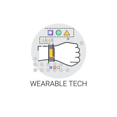 Wearable Tech Smart Wristband Trecker Technology Electronic Device clipart