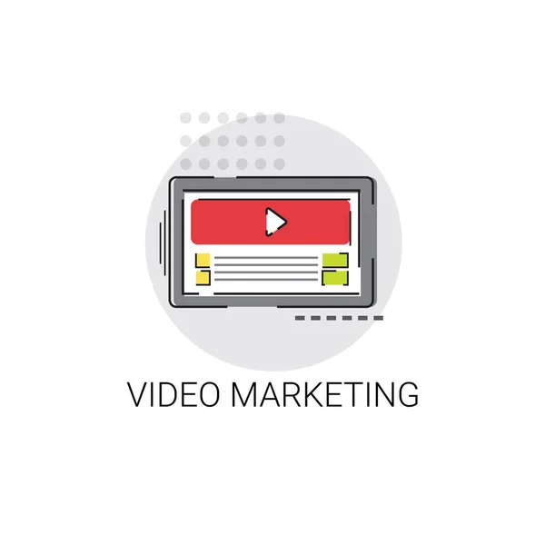 Video Marketing Digital Icono Web de Negocios — Vector de stock