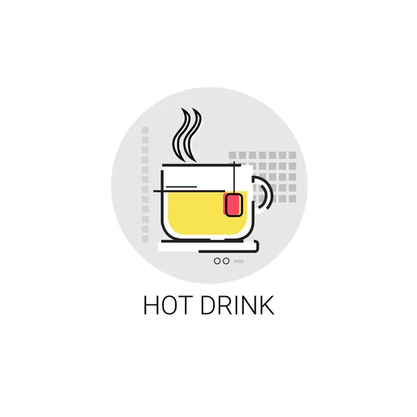 温かい飲み物レストラン カフェ公共サイン アイコン — ストックベクタ