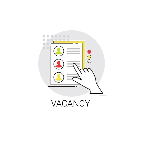 Felvételi jelölt munka helyzetben Vacancy ikon üzleti koncepció — Stock Vector