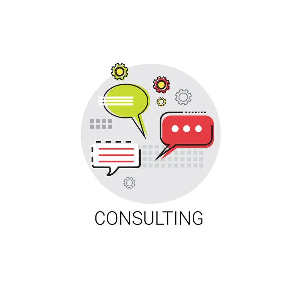 Chat Box Consulting Icône Réseau social Communication — Image vectorielle