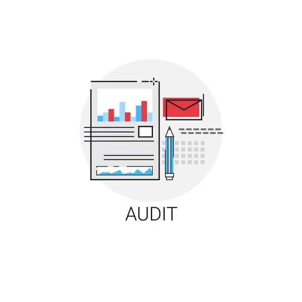 Analyse des données d'audit Icône Graphique financier — Image vectorielle