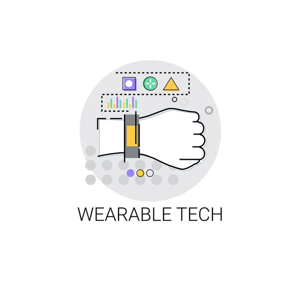 Dispositivo elettronico indossabile Tech Smart Wristband Trecker Technology — Vettoriale Stock