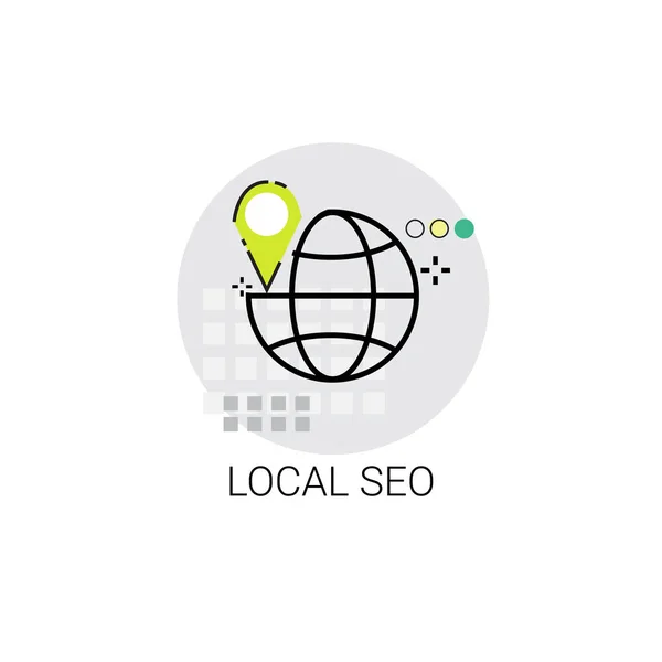 Ikonę wyszukiwania słów kluczowych Seo lokalnych — Wektor stockowy