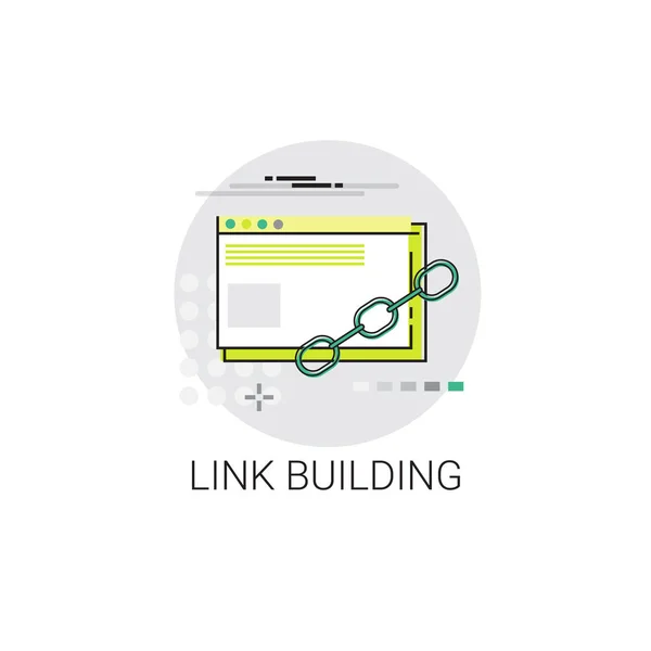 Lien Building Seo Mots-clés Icône de recherche — Image vectorielle