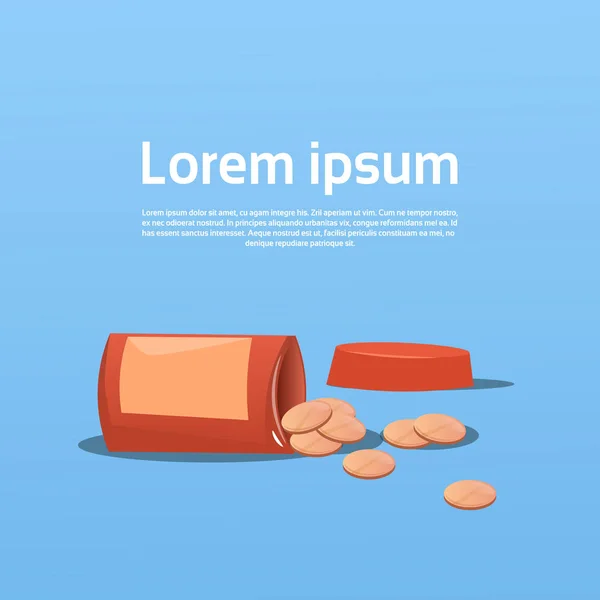 Pilules Médicales Comprimés Flacon Soins de santé — Image vectorielle