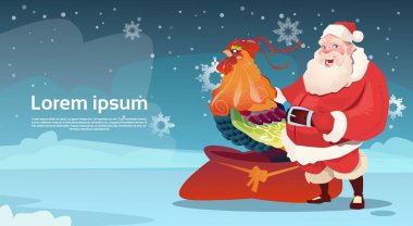 Mutlu yıllar 2017 horoz Noel Baba Asya burç sembolü ile