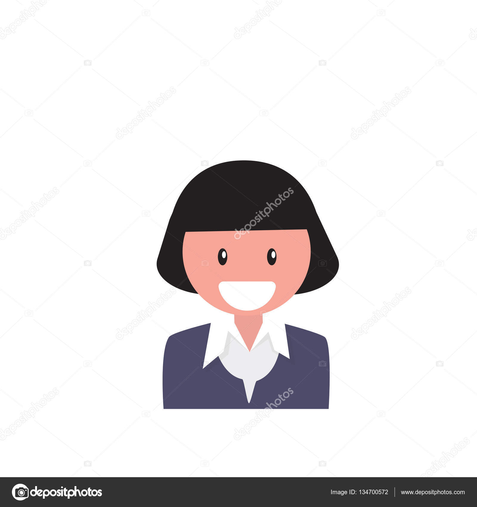 Flat business woman user profile avatar icon Vector Image