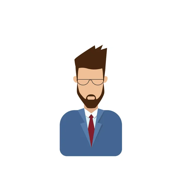 Profile Icon Male Avatar Man, Hipster Cartoon Guy Beard Portrait, Casual Person Silhouette Face — Stock Vector