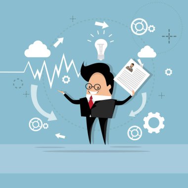 İş adamı özgeçmiş işe alım aday iş pozisyonu, Cv profili