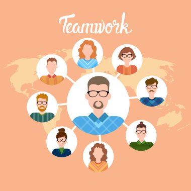 İş insanlar karikatür karakter kümesi adam kadın uluslararası işçi koleksiyonu