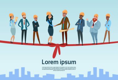 Oluşturucu takım mimar Mix yarış işçi el sallamak projesi açılış