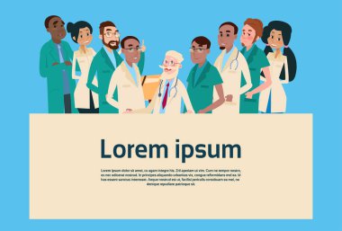 Grup Medial doktorlar takım Kliniği şeyler hastane tutun afiş