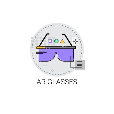 Ar Glasses Augmented Reality Visual Technology Icon clipart