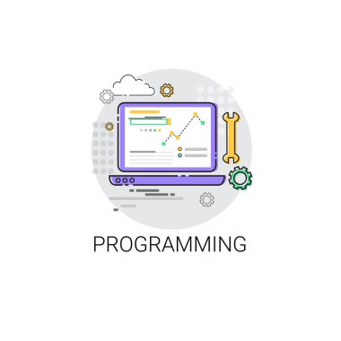Yazılım geliştirme bilgisayar aygıtı teknoloji simgesi programlama