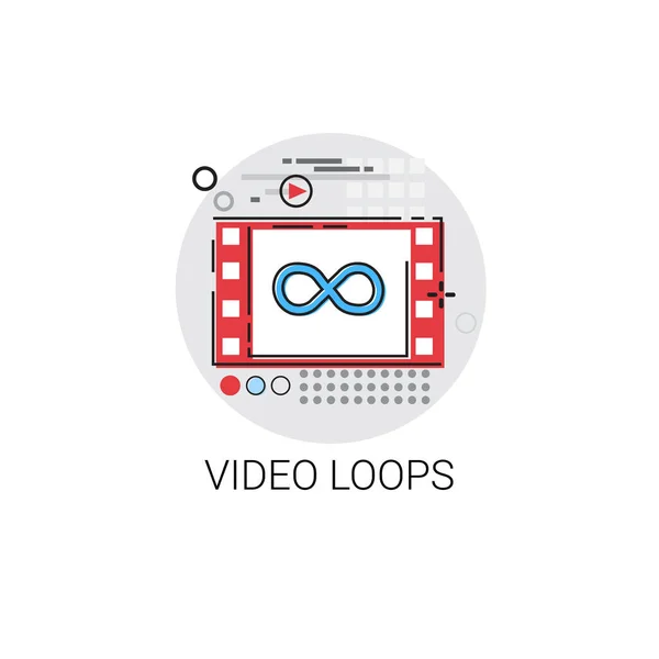 Ikonu Multimedia přehrávač video smyčky — Stockový vektor