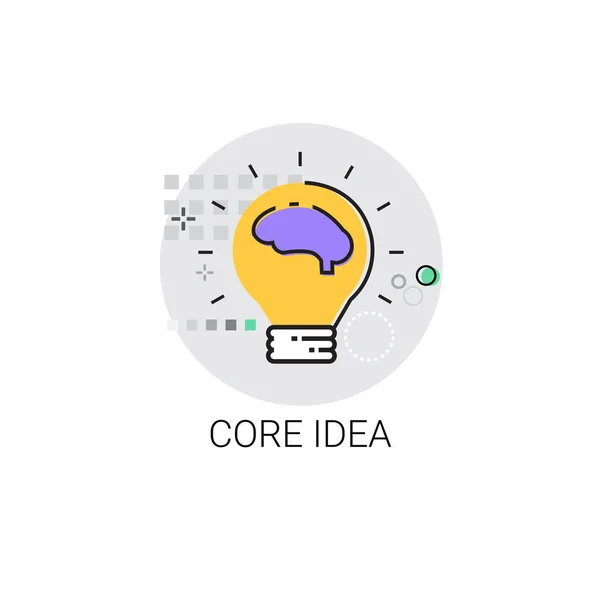 Icono de bombilla Nueva idea de núcleo creativo Concepto de negocio — Archivo Imágenes Vectoriales