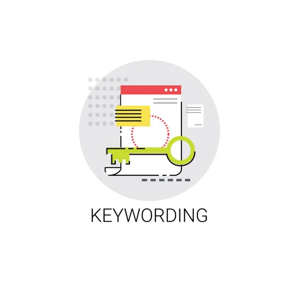 Locais Seo Keywording Pesquisa Ícone — Vetor de Stock