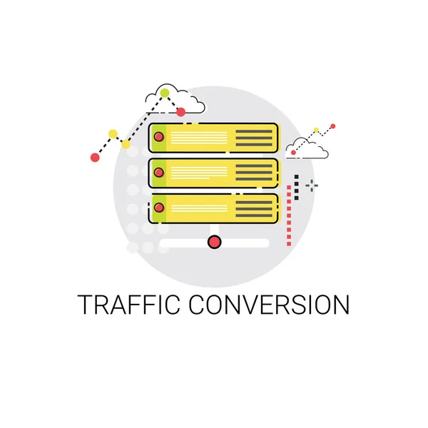 Icono de optimización de marketing de conversión de tráfico — Archivo Imágenes Vectoriales