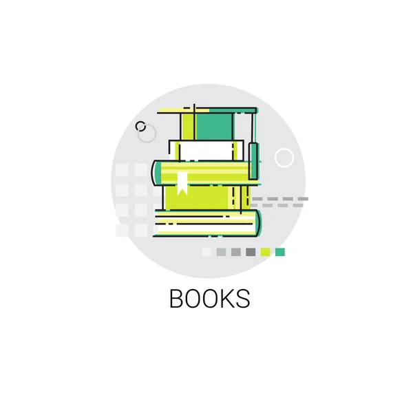 Books Stack Education Concept Library Icon — Stock Vector