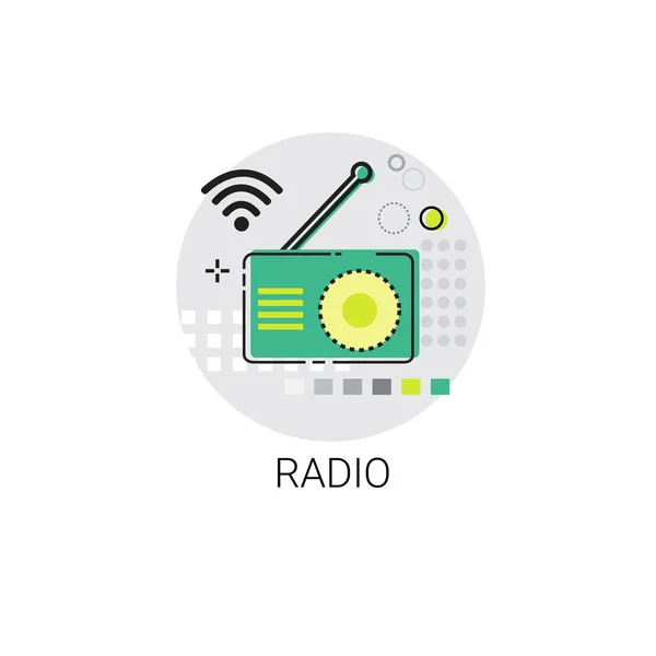 Radio Set Broadcast Icono de telecomunicaciones — Archivo Imágenes Vectoriales