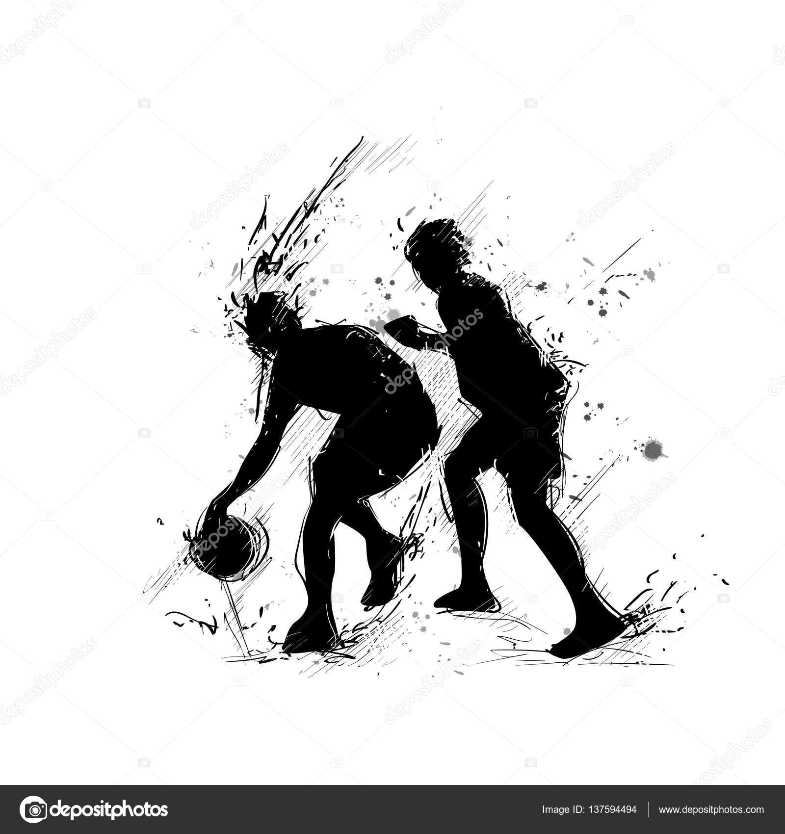 Download Basketball Player Sportsman Sport Competition Black Silhouette Man — Stock Vector © mast3r ...