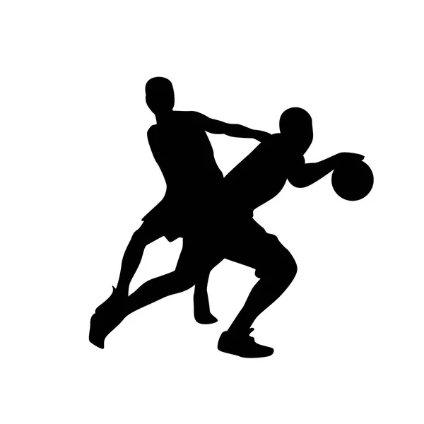 Jugador de baloncesto Deportista Competencia Deportiva Silueta Negro Hombre — Vector de stock