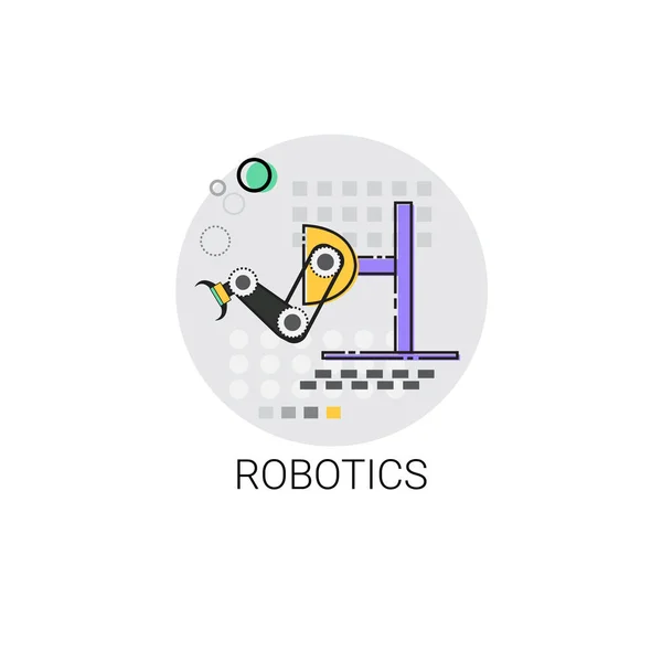 Робототехніка розумні машини промислова автоматизація галузі виробництва значок — стоковий вектор