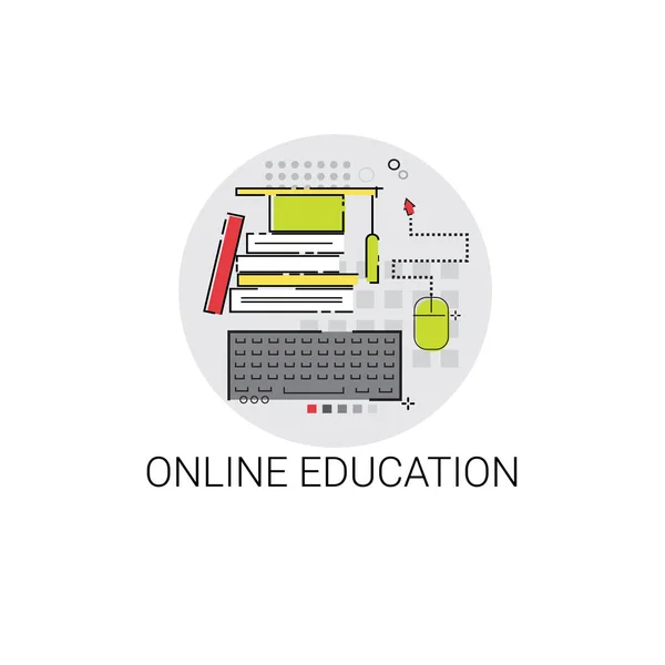 Derecesi Online öğrenme uzaktan eğitim simgesi — Stok Vektör