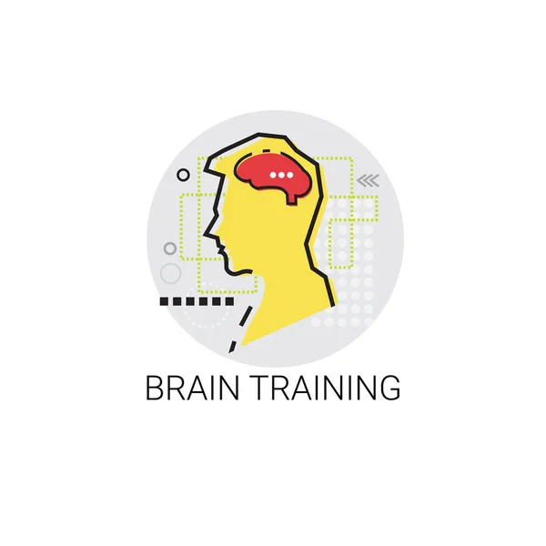 두뇌 훈련 생각 새로운 생각 영감 창작 과정 비즈니스 아이콘 — 스톡 벡터