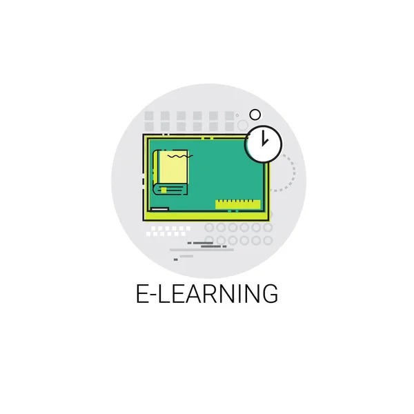 Grado en línea Aprendizaje Icono educación a distancia — Vector de stock