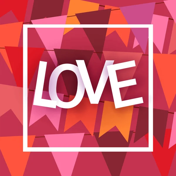 Valentine dag Gift Card Holiday Love hart vorm Banner met kopie ruimte — Stockvector