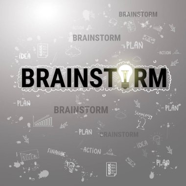 Yeni iş fikri geliştirme afiş beyin fırtınası
