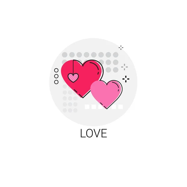 Valentine Day Gift Card Holiday Love Icon Stamp — Stock Vector