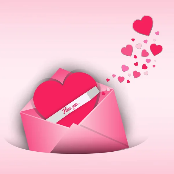 Dia dos Namorados Gift Card Holiday Love forma do coração — Vetor de Stock