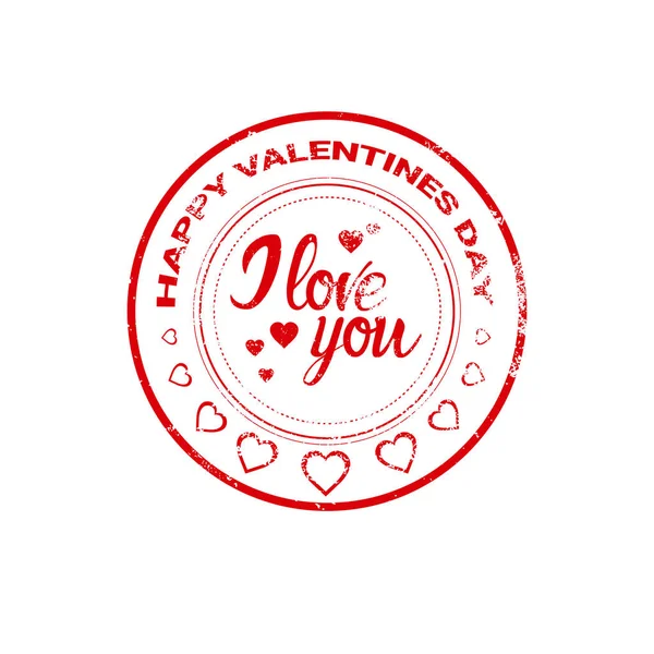 Valentinstag Geschenkkarte Urlaub Liebe Aufkleber Stempel — Stockvektor