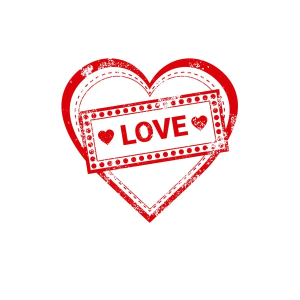 Valentine Day Gift Card Holiday Love Sticker Stamp - Stok Vektor