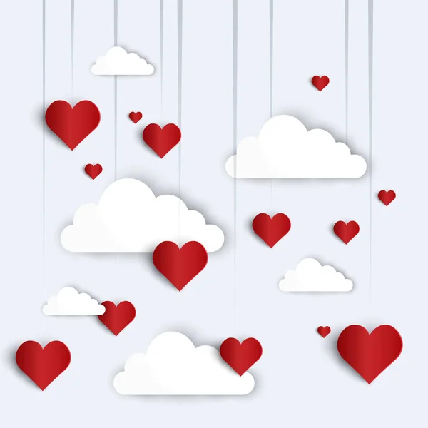 Sevgililer günü hediye kart tatil aşk kalp şekli — Stok Vektör