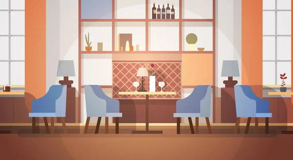 Modernes Café Interieur leer keine Menschen Restaurant — Stockvektor