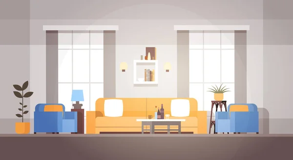 Vardagsrum interiör hem modern lägenhet design — Stock vektor