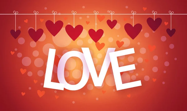 Sevgililer günü hediye kart tatil aşk kalp şekli — Stok Vektör
