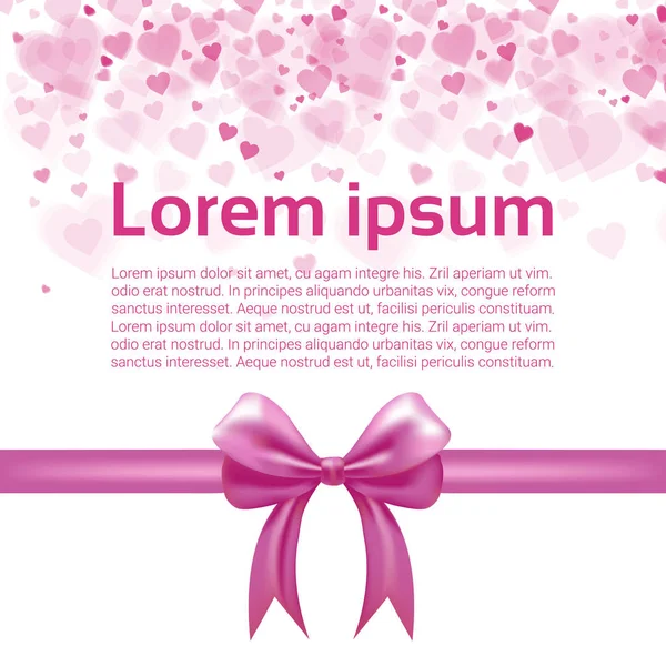 Valentine dag Gift Card vakantie liefde lint abstracte achtergrond — Stockvector
