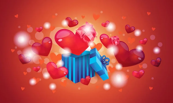 День Святого Валентина Подарочная карта Праздник любви Форма сердца — стоковый вектор