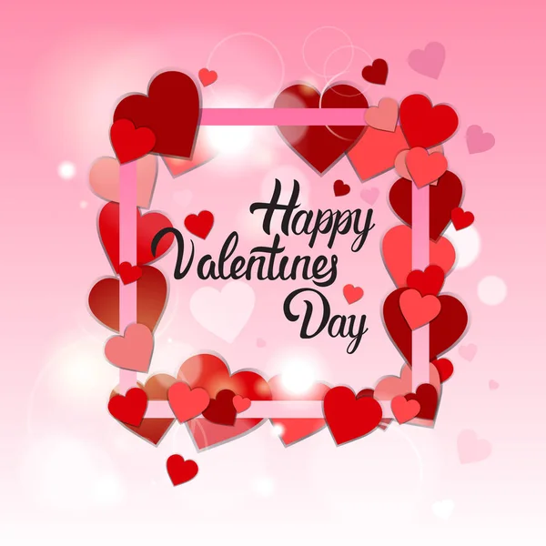 Valentine dag Gift Card Holiday Love hart vorm — Stockvector