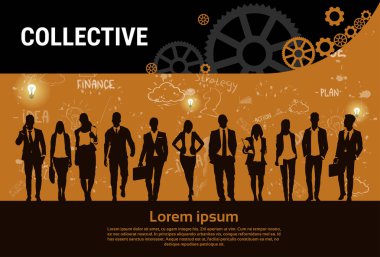 İş adamları grubu takım beyin fırtınası çalışması iş planı stratejisi kavramı başlangıç geliştirme afiş