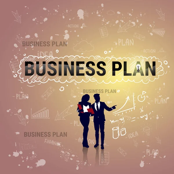 Businesspeople Group Team Business Plan Strategy Concept Startup Development Banner — Stock Vector