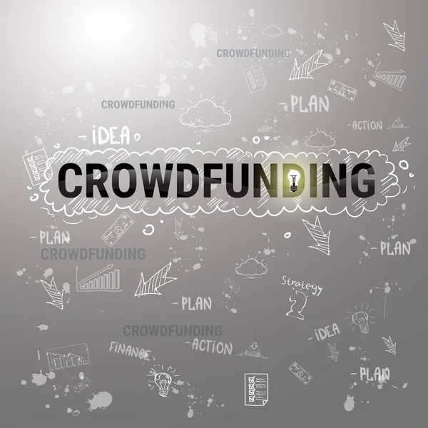 Επένδυση χρημάτων συλλογική επενδυτής Crowd Funding Web Banner — Διανυσματικό Αρχείο